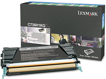 Lexmark™ C736H1CG, C736H1KG, C736H1MG, C736H1YG Toner,  12000 Page-Yield, Black