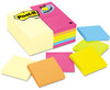 A Picture of product MMM-654CYP24VA Post-it® Notes Original Pads Assorted Value Packs Pack, 3" x (12) Canary Yellow, Poptimistic Collection, 100 Sheets/Pad, 24 Pads/Pack