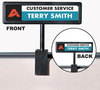 A Picture of product AVT-75334 Advantus® People Pointer Cubicle Sign,  Plastic, 9 x 2 1/2, Black