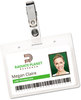 A Picture of product AVE-2921 Avery® Heavy-Duty Secure Top™ Name Badge Holders Clip-Style Horizontal, 2 1/4 x 3 1/2, Clear, 50/Box