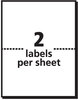 A Picture of product AVE-8126 Avery® Shipping Labels with TrueBlock® Technology w/ Inkjet Printers, 5.5 x 8.5, White, 2/Sheet, 25 Sheets/Pack