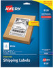 A Picture of product AVE-8126 Avery® Shipping Labels with TrueBlock® Technology w/ Inkjet Printers, 5.5 x 8.5, White, 2/Sheet, 25 Sheets/Pack