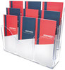 A Picture of product DEF-47631 deflecto® Three-Tier Document Organizer with Dividers,  13-3/8w x 3-1/2d x 11-1/2h, Clear