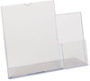 A Picture of product DEF-599401 deflecto® Superior Image® Slanted Sign Holder with Pocket,  8-1/2w x 11h, Clear