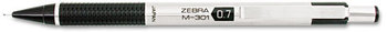 Zebra M-301® Mechanical Pencil,  0.7 mm, Stainless Steel w/Black Accents Barrel