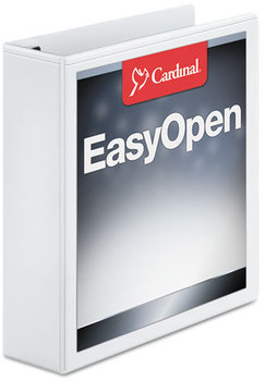 Cardinal® Premier Easy Open® ClearVue™ Locking Slant-D® Ring Binder,  2" Cap, 11 x 8 1/2, White