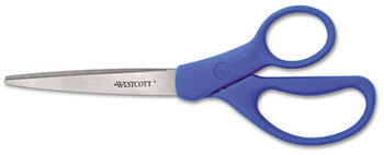 Westcott® Preferred™ Line Stainless Steel Scissors,  8" Long, Blue, 2/Pack