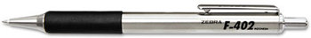 Zebra F-402® Retractable Ballpoint Pen,  Black Ink, Fine, 2/Pack