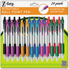 A Picture of product ZEB-12223 Zebra Z-Grip™ Retractable Ballpoint Pen,  Assorted Ink, Medium, 24/Pack