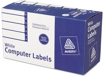 Avery® Dot Matrix Printer Mailing Labels Pin-Fed Printers, 1.94 x 4, White, 5,000/Box