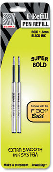 Zebra Refill for Zebra® F-301®, F-301® Ultra, F-402® & 301A Spiral Ballpoint Pens,  F-301 Ultra, F-402, 301A, Spiral Ballpoint, Black, Bold, 2/Pk