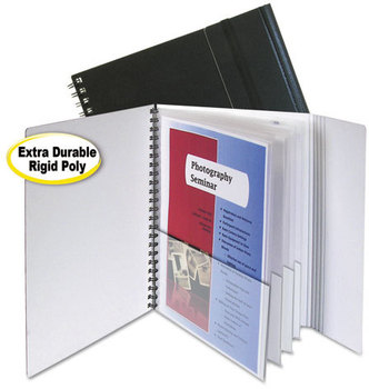 C-Line® Eight-Pocket Portfolio with Security Flap,  Polypropylene, 8 1/2 x 11, Black