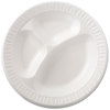 A Picture of product DRC-10CPWQ Quiet Classic® Foam Plastic Laminated Dinnerware Plates with 3 compartments. 10 1/4 in. diameter. White. 500 count.