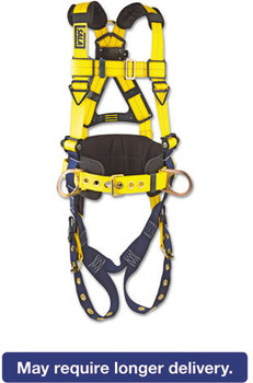 DBI-SALA® Delta™ No-Tangle™ Full-Body Harness,  Tongue Buckles, Side/Back D-Rings, X-Large, 420lb Capacity