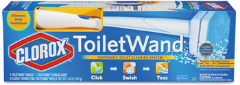 Clorox® ToiletWand® Disposable Toilet Cleaning System,  Caddy & Refills, 6/Carton
