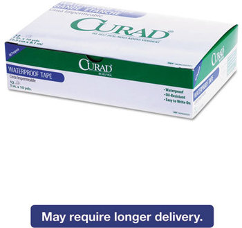 Curad® Waterproof Tape,  1" x 10yds, White, 12/Box