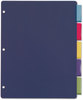 A Picture of product CRD-84018 Cardinal® Poly Index Dividers,  Letter, Multicolor, 5-Tabs/Set, 4 Sets/Pack