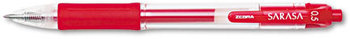 Zebra Sarasa® Gel Retractable Pen,  Red Ink, Fine, Dozen