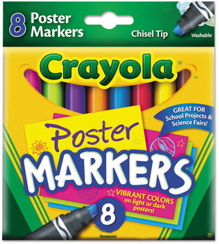 Crayola® Washable Poster Markers,  Assorted, 8/Pack