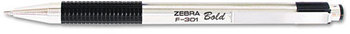 Zebra F-301® Retractable Ballpoint Pen,  Black Ink, Bold, Dozen