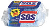 A Picture of product CLO-91028 S.O.S® All Surface Scrubber Sponge,  2 1/2 x 4 1/2, 0.9" Thick, Blue, 3/Pack, 8 Packs/CT