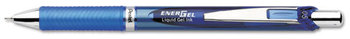 Pentel® EnerGel® RTX Retractable Liquid Gel Pen,  .5mm, Silver/Blue Barrel, Blue Ink