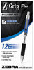 A Picture of product ZEB-25520 Zebra Z-Grip™ Plus Retractable Ballpoint Pen,  Blue Ink, Medium, Dozen