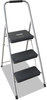 A Picture of product DAD-BXL436003 Louisville® Black & Decker Steel Step Stool,  Three-Step, 200 lb Cap, Gray