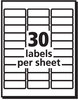 A Picture of product AVE-5630 Avery® Matte Clear Easy Peel® Mailing Labels with Sure Feed® Technology w/ Laser Printers, 1 x 2.63, 30/Sheet, 25 Sheets/Box