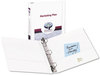 A Picture of product AVE-19651 Avery® Showcase Economy View Binder with Round Rings 3 1.5" Capacity, 11 x 8.5, White