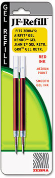 Zebra JF Refill for Zebra® Jimnie® Gel RT, Sarasa™, Sarasa SE, ecoSarasa™ Clip Gel, Orbitz Gel, Z-Grip Gel, Z-Grip MAX Gel, GR8 Gel Roller Ball Pens,  Med, Red, 2/Pack