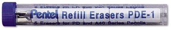 Pentel® Eraser Refills,  PDE1, 5/Tube