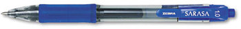 Zebra Sarasa® Gel Retractable Pen,  Blue Ink, Bold, Dozen