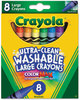 A Picture of product CYO-523280 Crayola® Ultra-Clean Washable® Crayons,  Large, 8 Colors/Box