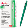 A Picture of product PEN-R100D Pentel® Rolling Writer® Stick Roller Ball Pen,  .8mm, Green Barrel/Ink, Dozen