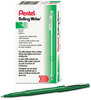 A Picture of product PEN-R100D Pentel® Rolling Writer® Stick Roller Ball Pen,  .8mm, Green Barrel/Ink, Dozen