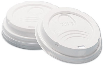 Dixie® Sip-Through Dome Hot Drink Lids,  8oz Cups, White, 100/Sleeve, 10 Sleeves/Carton