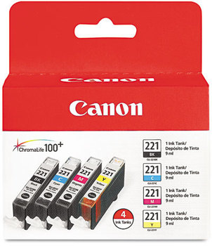 Canon® 2946B004 Inkjet Cartridge,  Black/Cyan/Magenta/Yellow, 4/PK