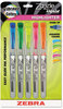 A Picture of product ZEB-77005 Zebra Zazzle® Liquid Ink Highlighters,  Chisel Tip, Asst Colors, 5/Set