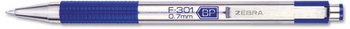 Zebra F-301® Retractable Ballpoint Pen,  Blue Ink, Fine