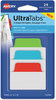 A Picture of product AVE-74758 Avery® Ultra Tabs™ Repositionable Tabs,  2 x 1 1/2, Pastel: Blue, Pink, Purple, 48/Pack