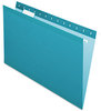 A Picture of product PFX-415315TEA Pendaflex® Colored Reinforced Hanging Folders Legal Size, 1/5-Cut Tabs, Teal, 25/Box