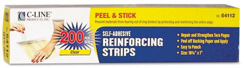C-Line® Self-Adhesive Reinforcing Strips,  10 3/4 x 1, 200/BX