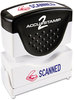 A Picture of product COS-035606 ACCUSTAMP2® Pre-Inked Shutter Stamp with Microban®,  Red/Blue, SCANNED, 1 5/8 x 1/2