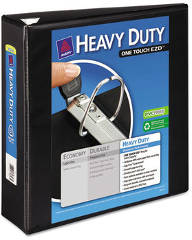 Avery® Heavy-Duty View Binder with DuraHinge® and One Touch EZD® Rings Locking 3 3" Capacity, 11 x 8.5, Black