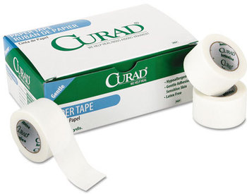 Curad® Paper Adhesive Tape,  1" x 10 yds, White, 12/Pack