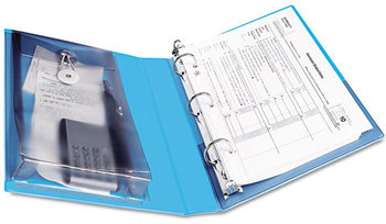 Avery® Mini Size Protect & Store™ View Binder with Round Rings and 3 1" Capacity, 8.5 x 5.5, Blue