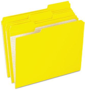 Pendaflex® Double-Ply Reinforced Top Tab Colored File Folders,  1/3 Cut, Letter, Yellow, 100/Box