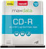 A Picture of product MAX-648210 Maxell® CD-R Recordable Disc,  700MB/80min, 48x, w/Slim Jewel Cases, Silver, 10/Pack