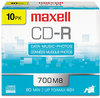 A Picture of product MAX-648210 Maxell® CD-R Recordable Disc,  700MB/80min, 48x, w/Slim Jewel Cases, Silver, 10/Pack
